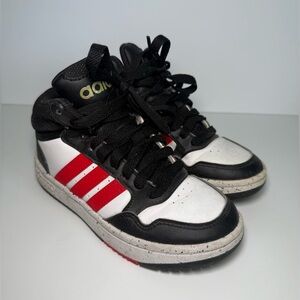 Adidas Hoops Mid Shoes Kids Cloud White / Red / black Size 11